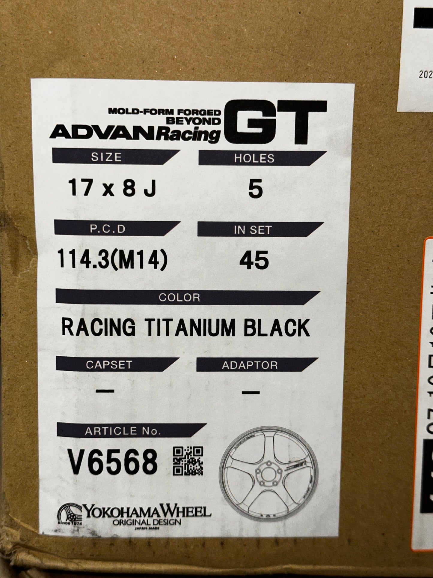 [FULL SET] Advan GT Beyond Racing Titanium Black 17x8 ET45 5x114.3