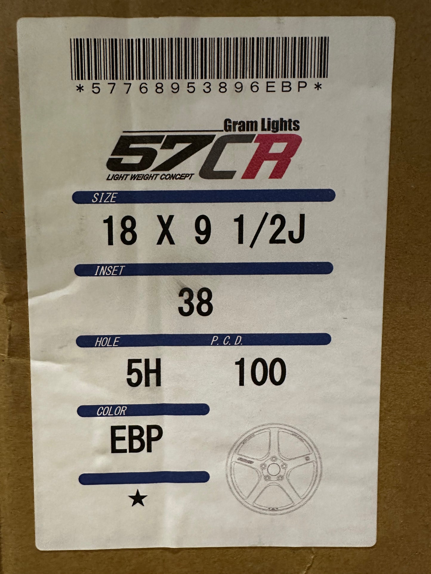 [FULL SET] Rays 57CR Eternal Blue Pearl 18x9.5 ET38 5x100
