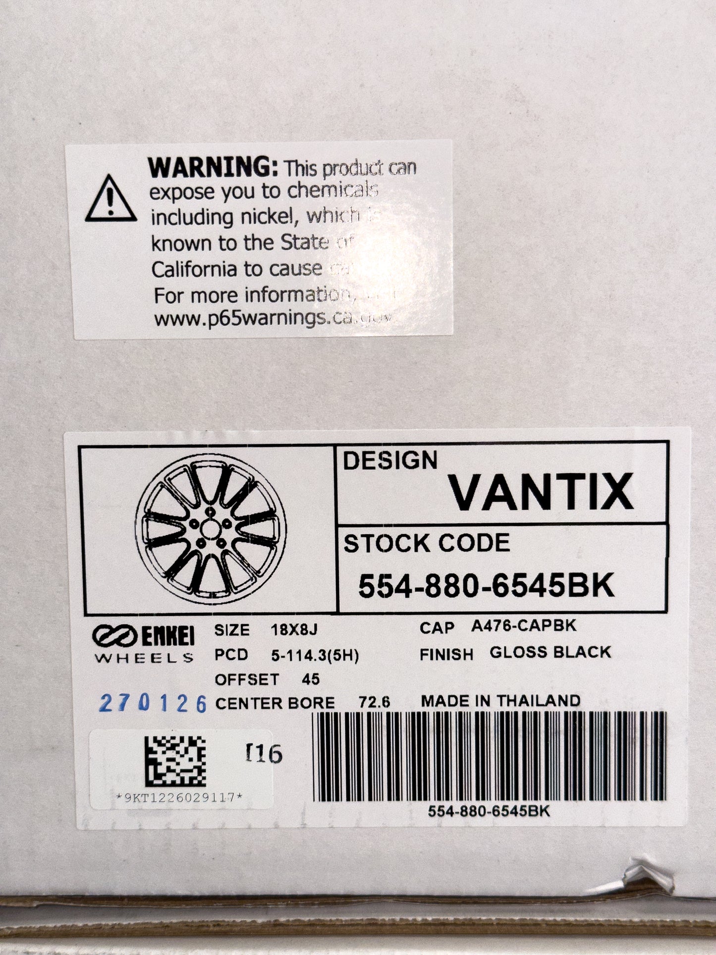 [FULL SET] Enkei Vantix Gloss Black 18x8 ET45 5x114.3
